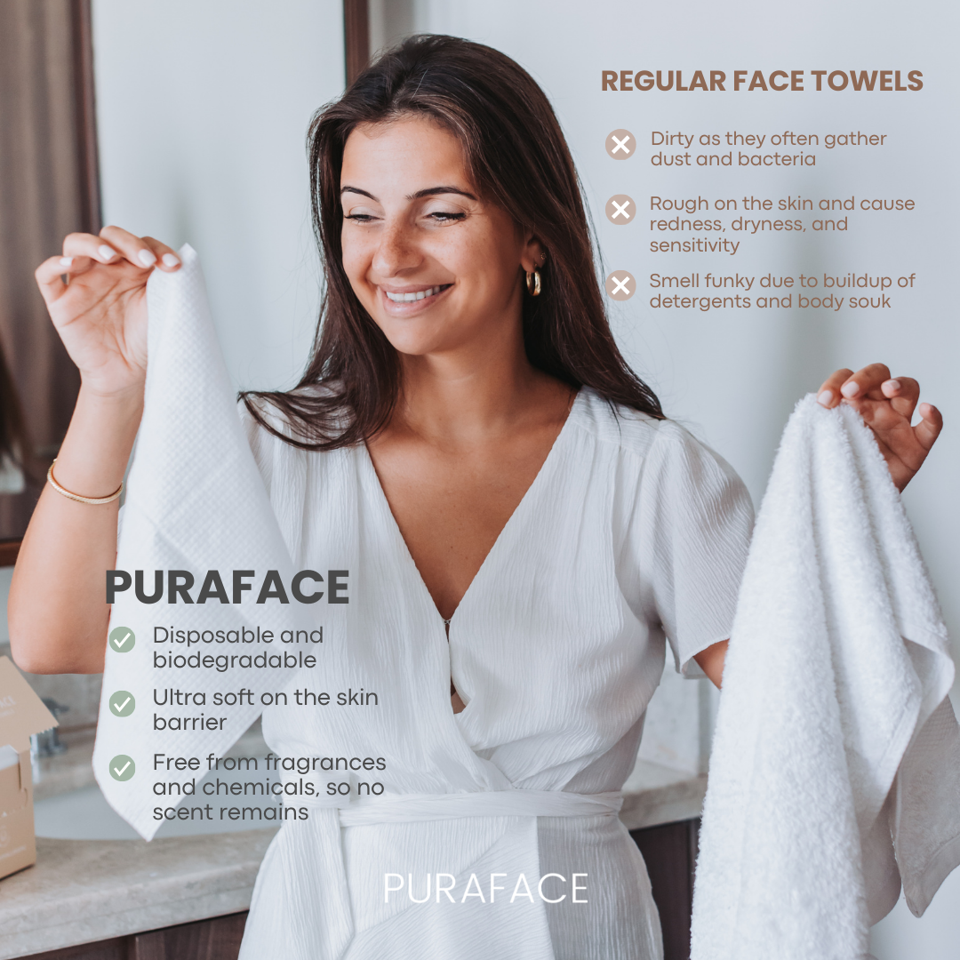 Puraface - 100% Cotton Disposable Face Towels