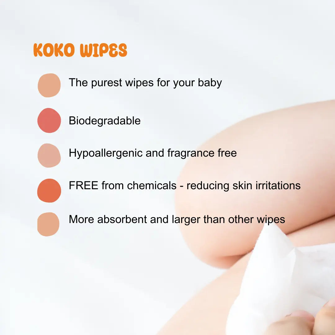 Koko Wipes: 100% organic dry wipes for babies in UAE and United States. Also available on amazon. Hypoallergenic wipes.